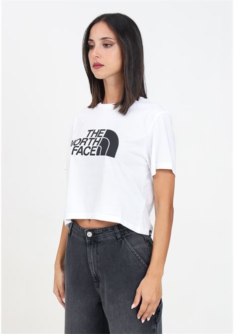 T-shirt a manica corta easy relaxed cropped bianca da donna THE NORTH FACE | NF0A8A6HFN41.